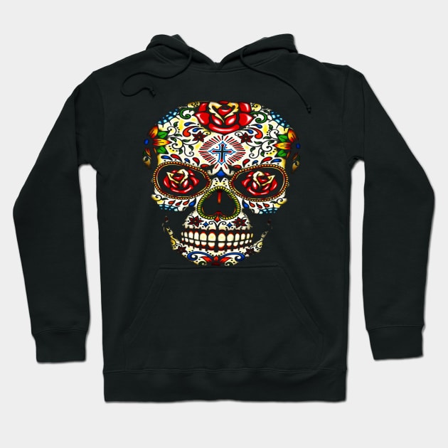 Sugar Skull Off Shoulder Hoodie by dotanstav